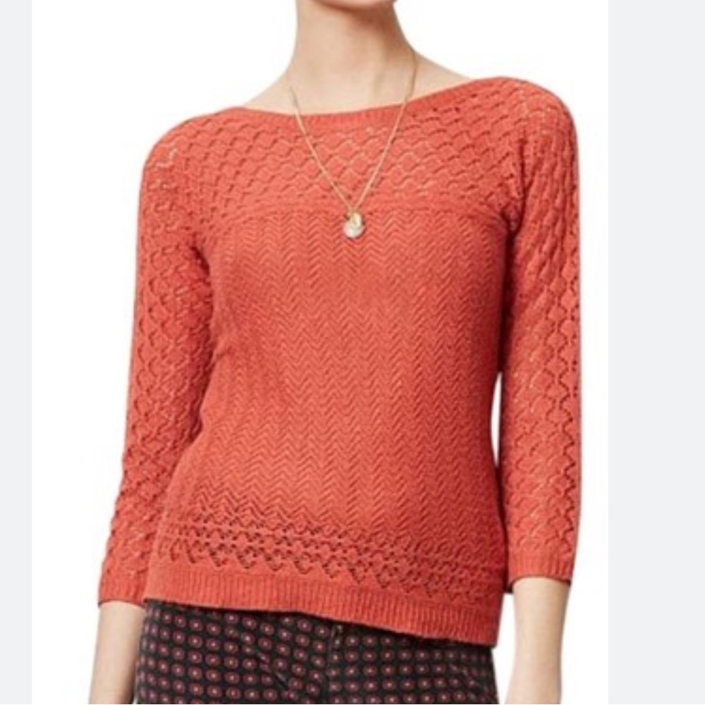 Anthropologie Sparrow Orange Sweater